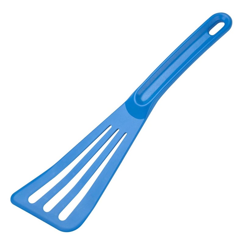 Mercer Culinary Hell's Tools Hi-Heat Slotted Spatula, 12 Inch x 3.5 Inch, Blue - Image 1
